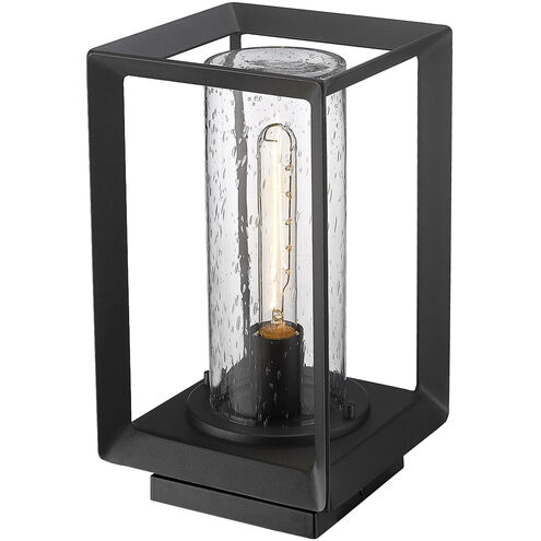 Smyth 1 Light 13 inch Natural Black Outdoor Pier Mount in Seeded Glass